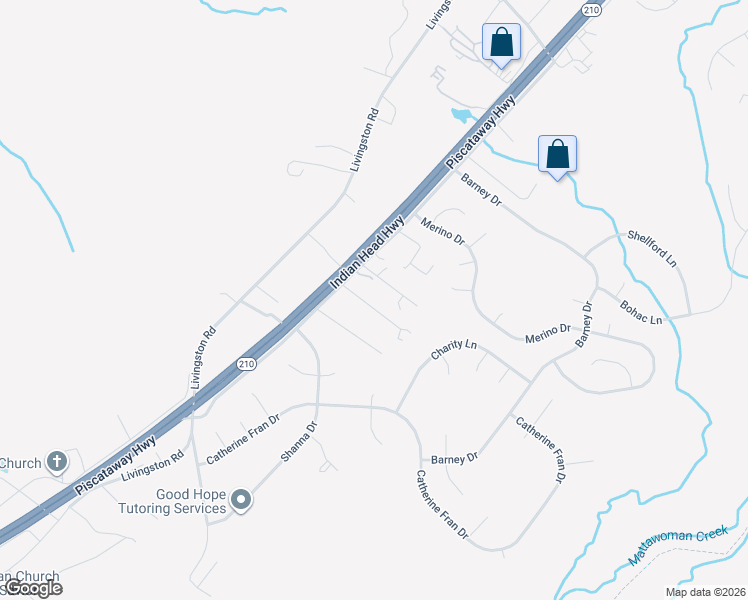 map of restaurants, bars, coffee shops, grocery stores, and more near 1911 Dale Lane in Accokeek