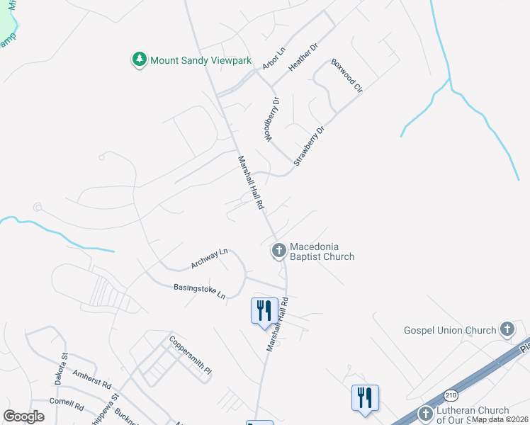 map of restaurants, bars, coffee shops, grocery stores, and more near 2550 Maryland 227 in Bryans Road