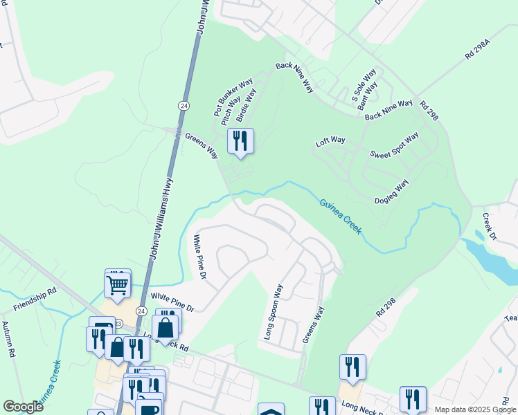 map of restaurants, bars, coffee shops, grocery stores, and more near 32796 Greens Way in Millsboro