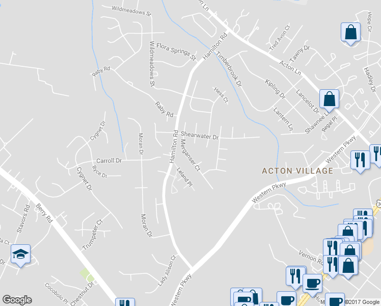 map of restaurants, bars, coffee shops, grocery stores, and more near 2540 Merganser Court in Waldorf