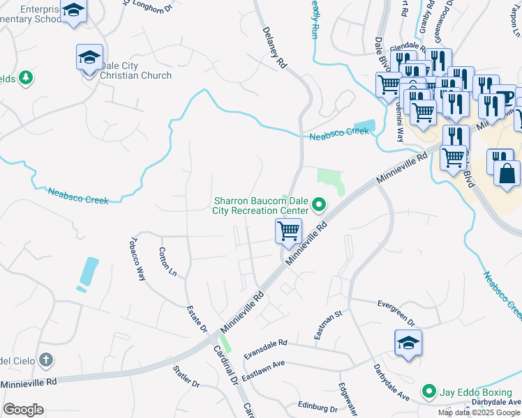 map of restaurants, bars, coffee shops, grocery stores, and more near 4667 Prather Place in Woodbridge