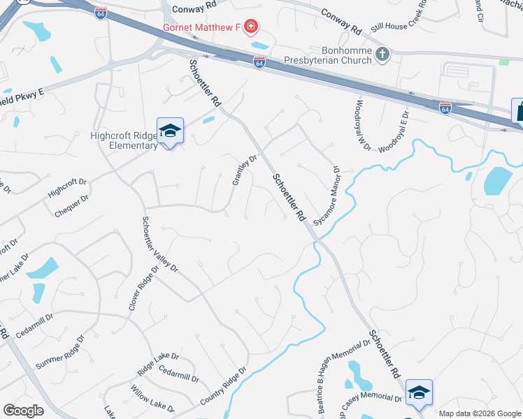 map of restaurants, bars, coffee shops, grocery stores, and more near 1907 Shadow Wood Court in Chesterfield