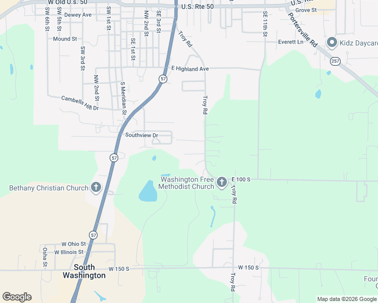 map of restaurants, bars, coffee shops, grocery stores, and more near 400-414 Southview Drive in Washington