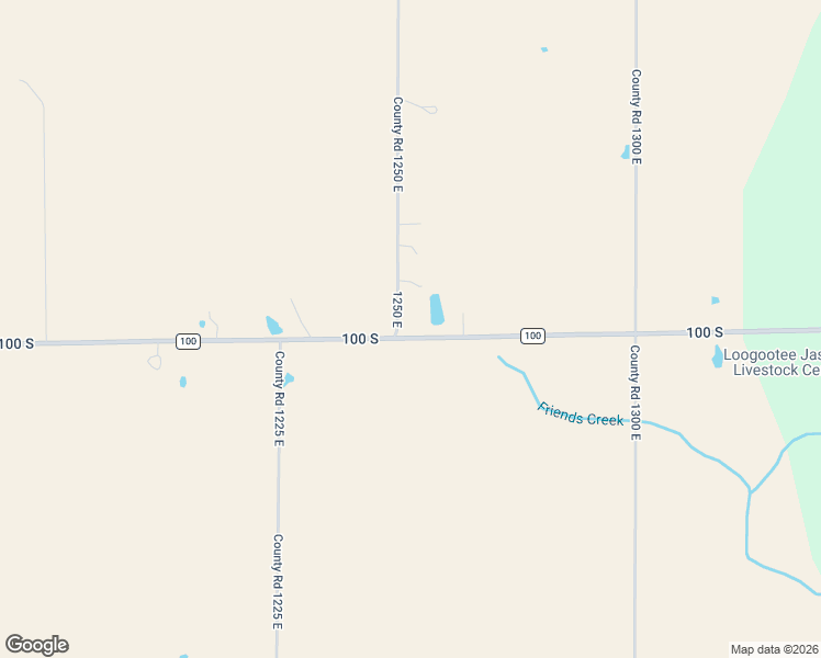 map of restaurants, bars, coffee shops, grocery stores, and more near 988 South 1250 East in Loogootee
