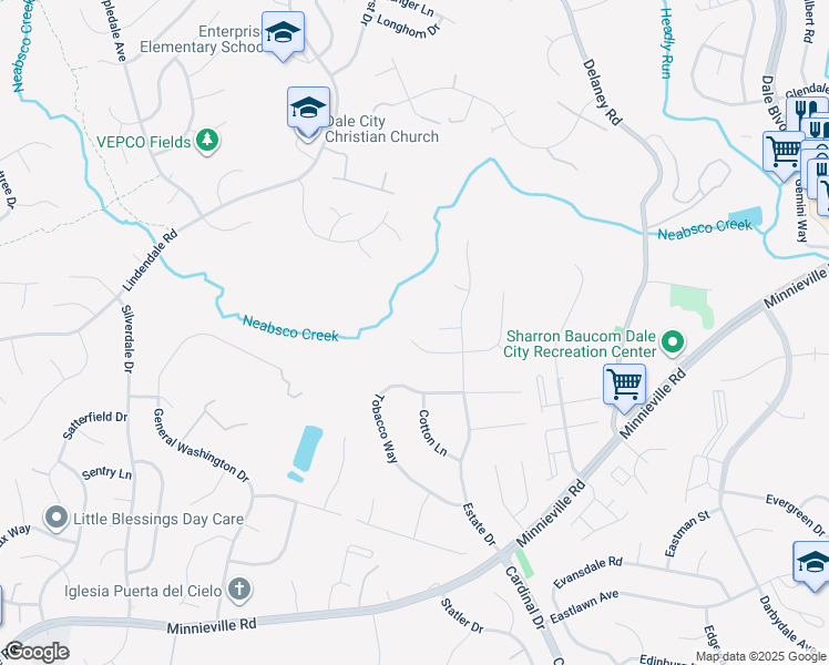 map of restaurants, bars, coffee shops, grocery stores, and more near 4984 Manor House Court in Woodbridge