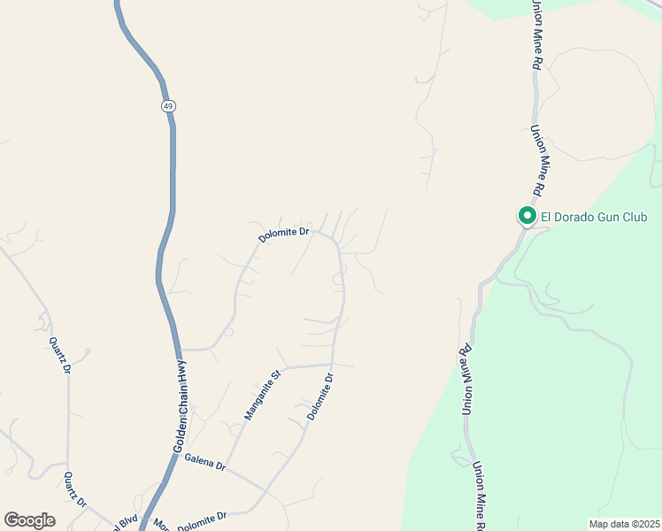 map of restaurants, bars, coffee shops, grocery stores, and more near 5900 Dolomite Drive in El Dorado County