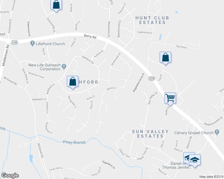 map of restaurants, bars, coffee shops, grocery stores, and more near 10810 Alyssa Lane in Waldorf