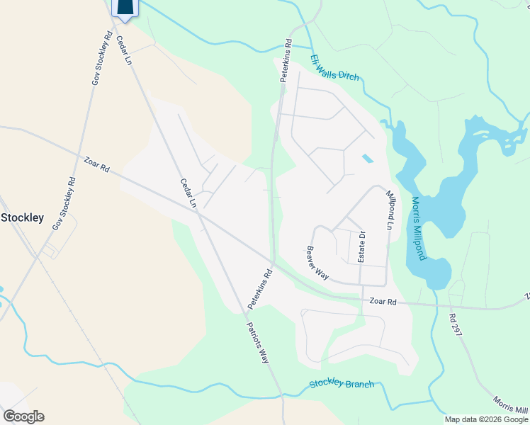 map of restaurants, bars, coffee shops, grocery stores, and more near 24618 Peterkins Road in Georgetown