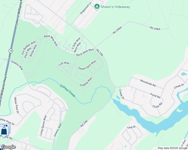 map of restaurants, bars, coffee shops, grocery stores, and more near Dogleg Way in Millsboro