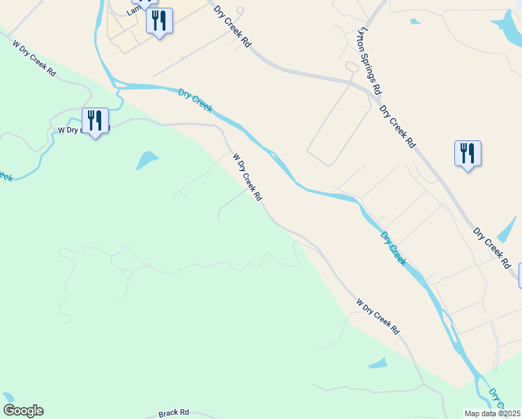 map of restaurants, bars, coffee shops, grocery stores, and more near 3491 West Dry Creek Road in Healdsburg