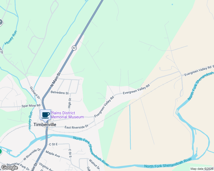 map of restaurants, bars, coffee shops, grocery stores, and more near 15449 Evergreen Valley Rd in Timberville