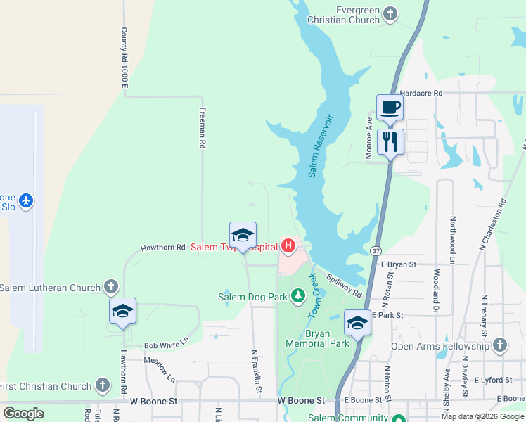 map of restaurants, bars, coffee shops, grocery stores, and more near North Pointe Drive in Salem