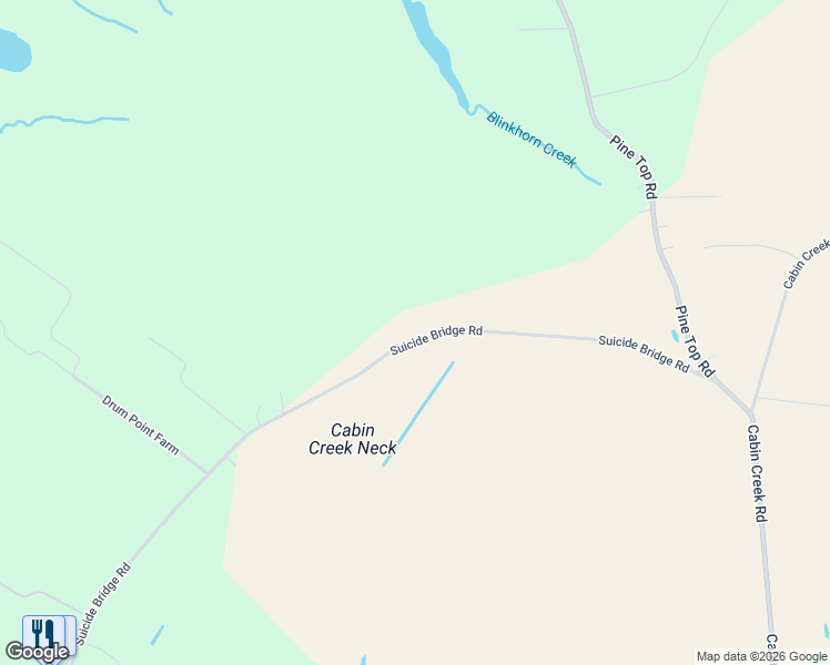 map of restaurants, bars, coffee shops, grocery stores, and more near 6446 Suicide Bridge Road in Hurlock