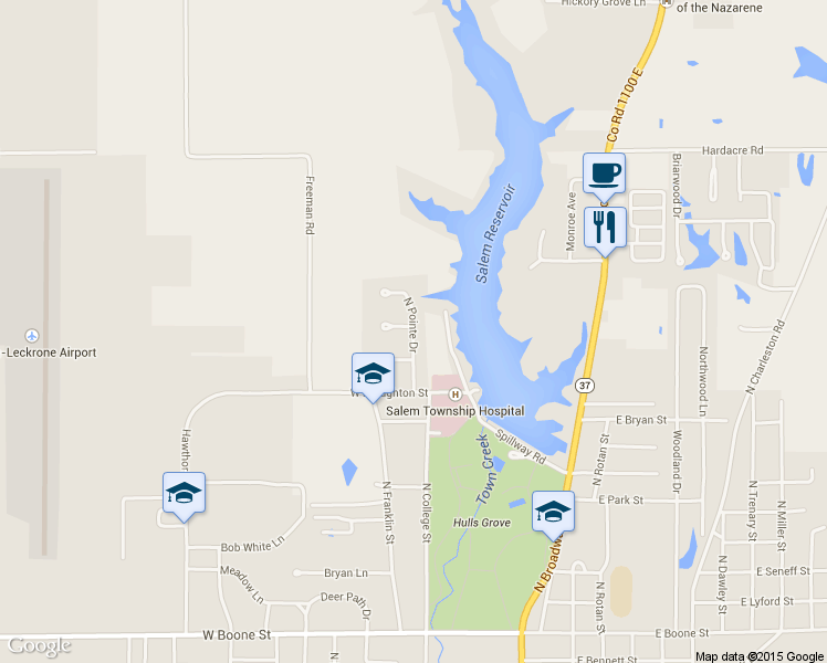 map of restaurants, bars, coffee shops, grocery stores, and more near North Pointe Drive in Salem