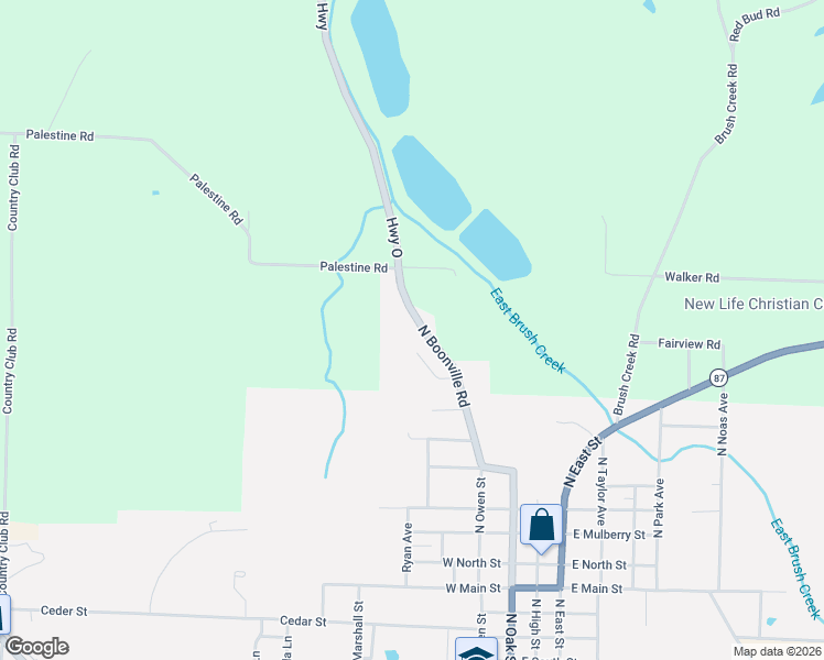 map of restaurants, bars, coffee shops, grocery stores, and more near 1300-1498 State Highway O in California