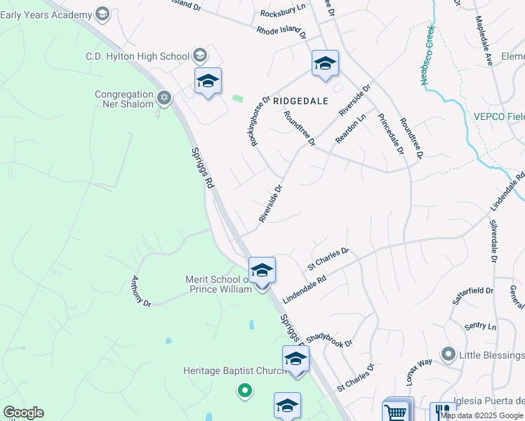 map of restaurants, bars, coffee shops, grocery stores, and more near 14330 Rabson Court in Woodbridge