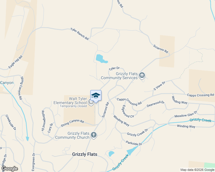 6878 Tyler Drive, Grizzly Flats CA Walk Score