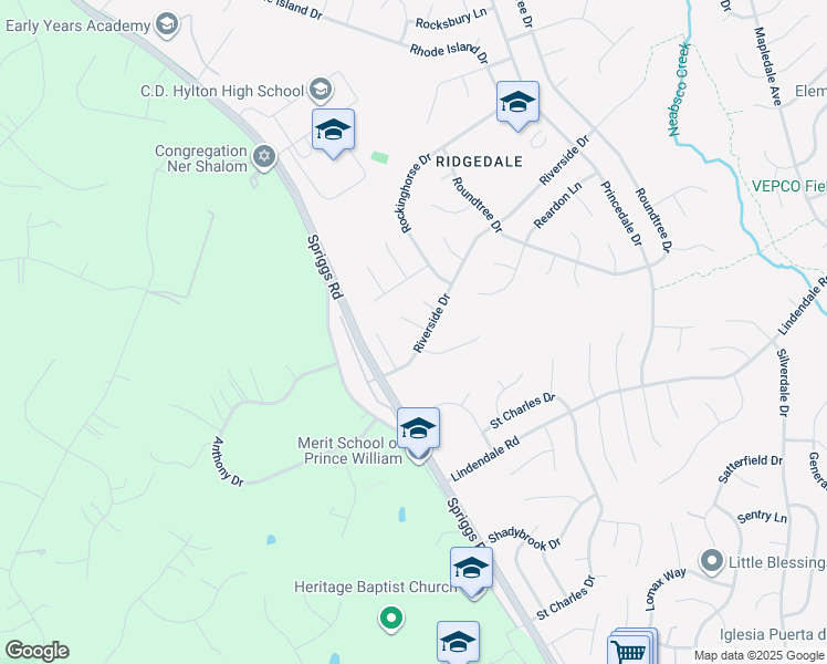 map of restaurants, bars, coffee shops, grocery stores, and more near 14328 Rabson Court in Woodbridge
