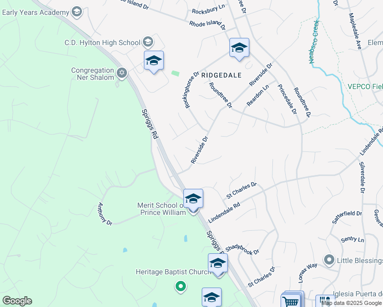 map of restaurants, bars, coffee shops, grocery stores, and more near 14328 Rabson Court in Woodbridge