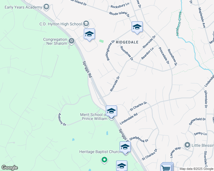 map of restaurants, bars, coffee shops, grocery stores, and more near 14324 Rabson Court in Woodbridge