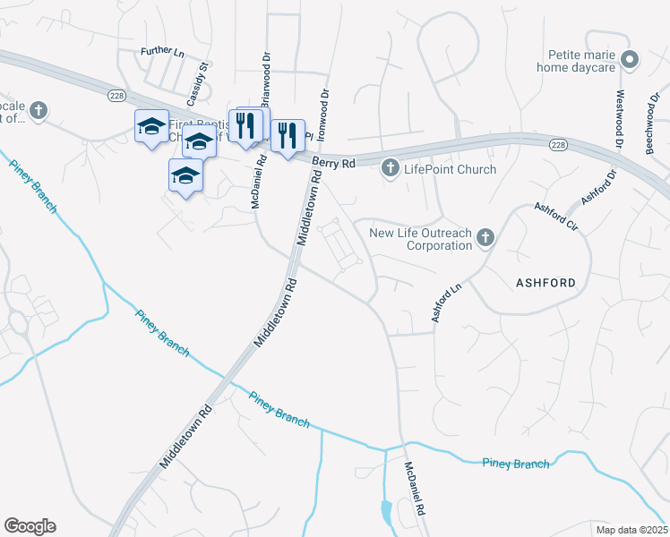 map of restaurants, bars, coffee shops, grocery stores, and more near 2555 Avesta Place in Waldorf