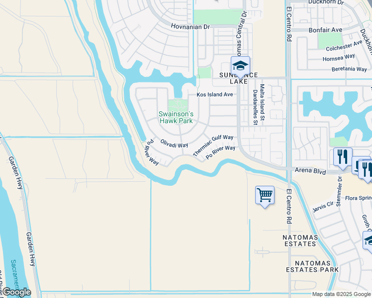 map of restaurants, bars, coffee shops, grocery stores, and more near 4006 Bombili Street in Sacramento