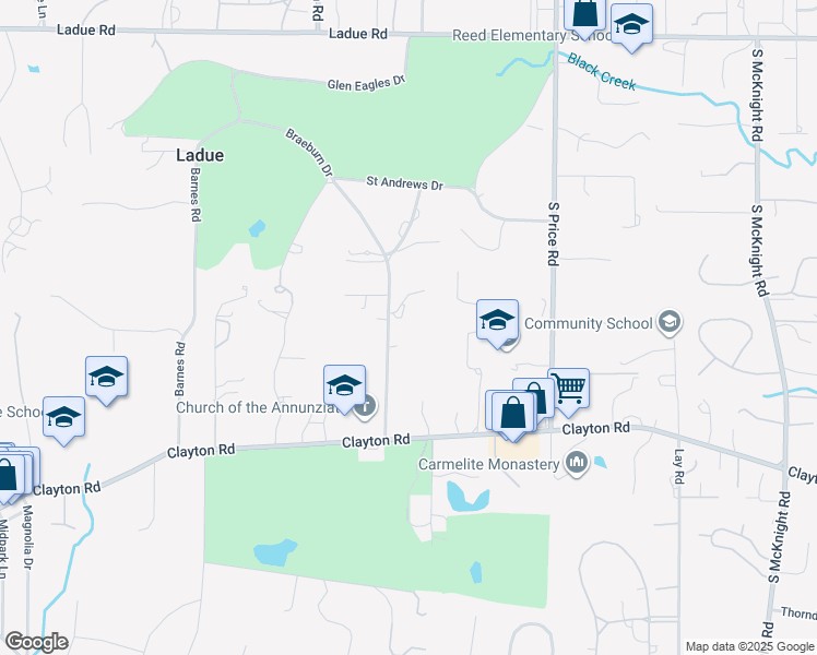 map of restaurants, bars, coffee shops, grocery stores, and more near 800 Cella Road in St. Louis