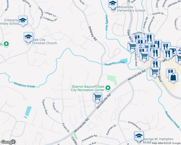 map of restaurants, bars, coffee shops, grocery stores, and more near 4687 Joanna Court in Woodbridge
