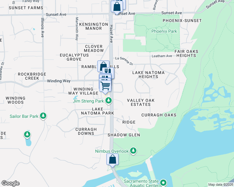 map of restaurants, bars, coffee shops, grocery stores, and more near 8908 Van Gogh Circle in Fair Oaks