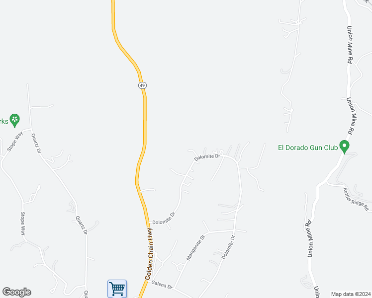 map of restaurants, bars, coffee shops, grocery stores, and more near 5844 Pyrite Street in El Dorado County