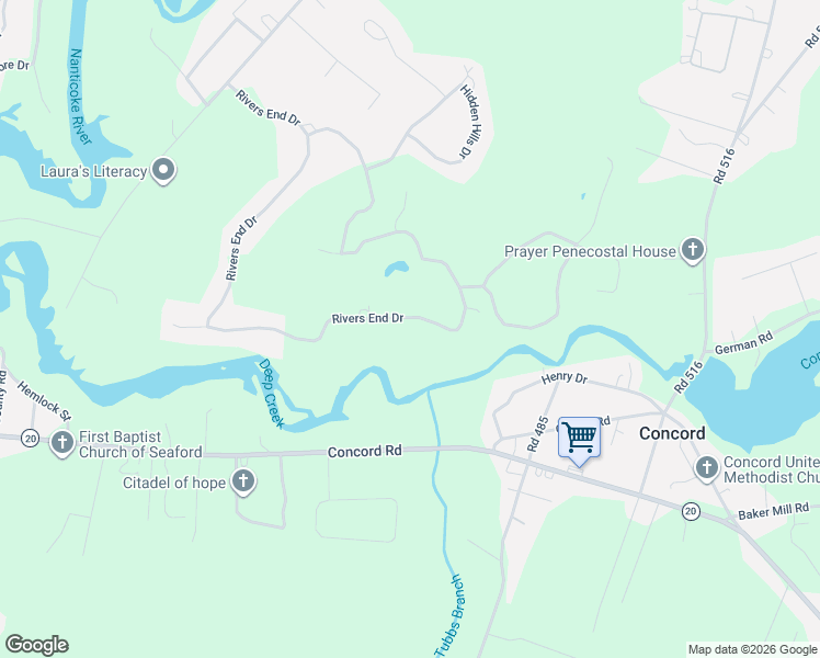 map of restaurants, bars, coffee shops, grocery stores, and more near 65 Rivers End Drive in Seaford