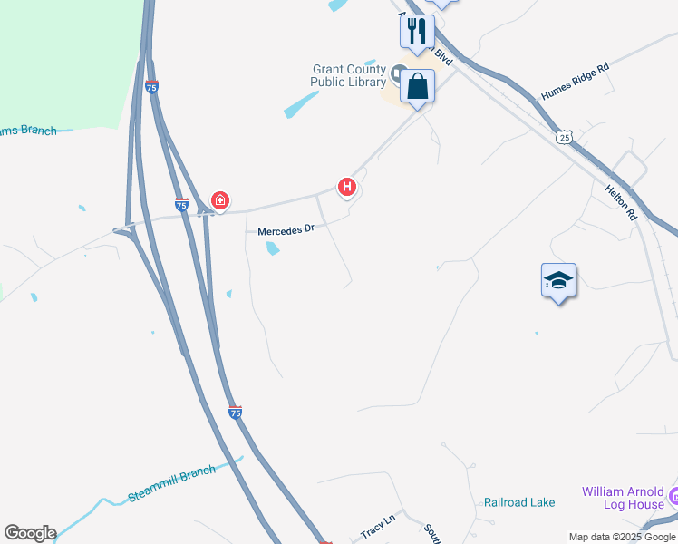 map of restaurants, bars, coffee shops, grocery stores, and more near 201 Kimberly Lane in Williamstown