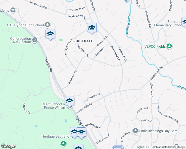 map of restaurants, bars, coffee shops, grocery stores, and more near 5778 Rockcliff Lane in Woodbridge
