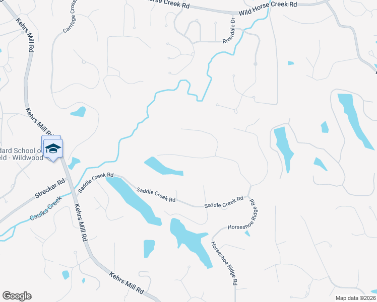 map of restaurants, bars, coffee shops, grocery stores, and more near 16467 Horseshoe Ridge Road in Chesterfield
