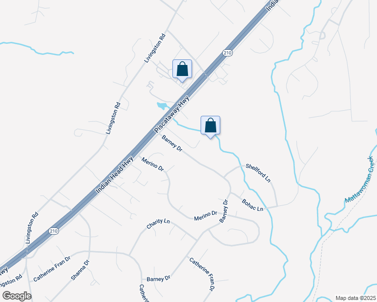 map of restaurants, bars, coffee shops, grocery stores, and more near 17816 Barney Drive in Accokeek