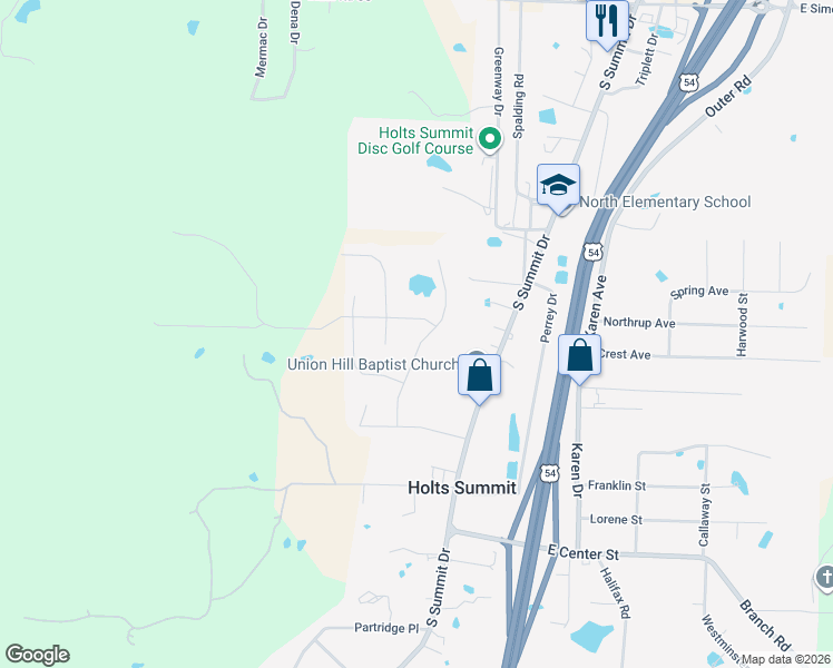 map of restaurants, bars, coffee shops, grocery stores, and more near 390 Edwards Drive in Holts Summit