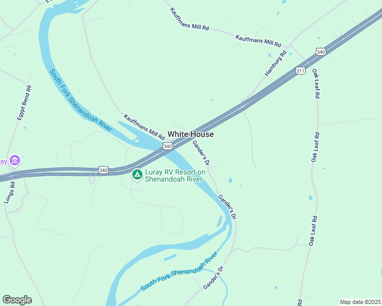 map of restaurants, bars, coffee shops, grocery stores, and more near 150 Gander's Drive in Luray