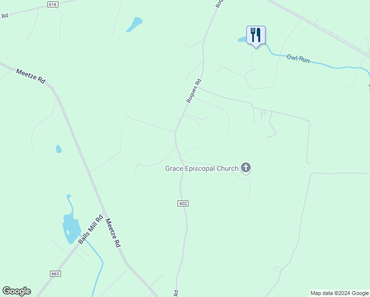 map of restaurants, bars, coffee shops, grocery stores, and more near 9463 Rogues Road in Midland