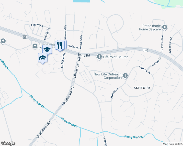 map of restaurants, bars, coffee shops, grocery stores, and more near 10351 Kentsdale Drive in Waldorf