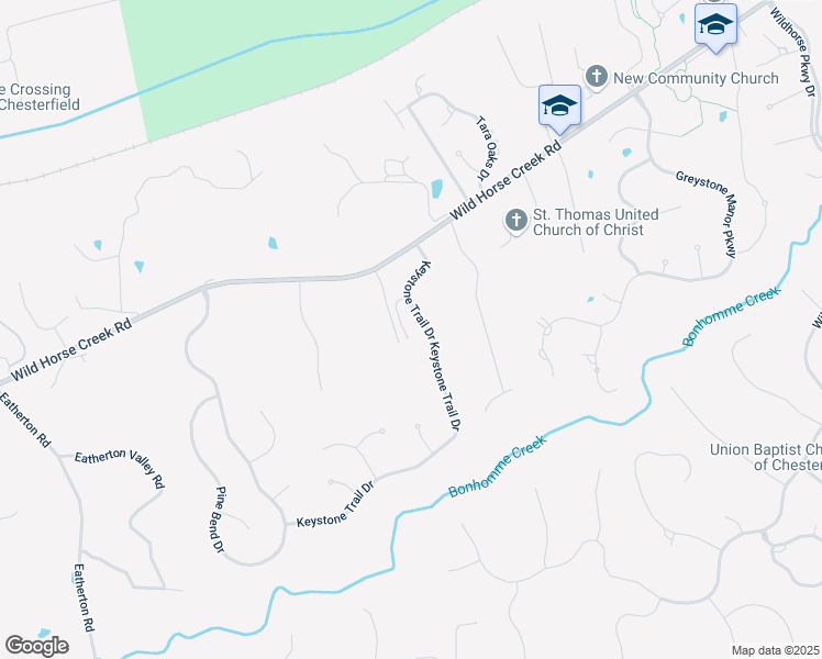 map of restaurants, bars, coffee shops, grocery stores, and more near 1039 Keystone Trail Drive in Wildwood