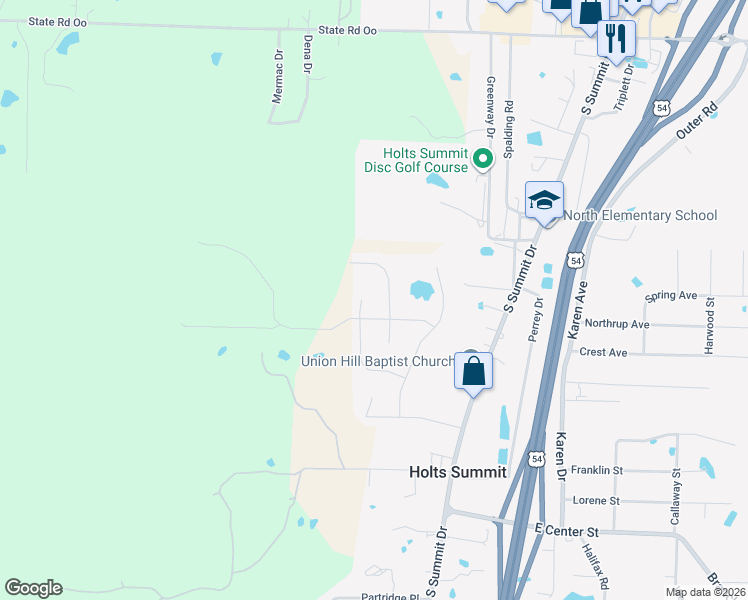 map of restaurants, bars, coffee shops, grocery stores, and more near 390 Edwards Drive in Holts Summit