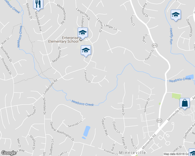 map of restaurants, bars, coffee shops, grocery stores, and more near 14155 Landon Lane in Woodbridge