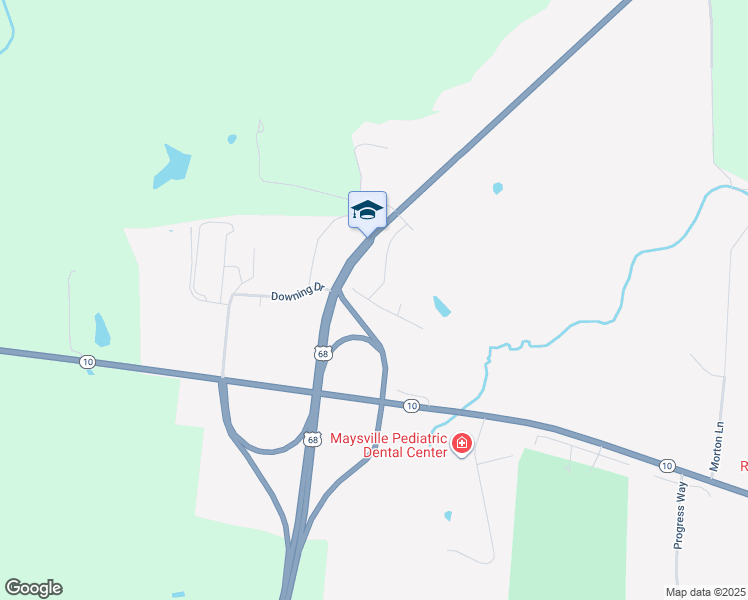 map of restaurants, bars, coffee shops, grocery stores, and more near 1452 Garrison Lane in Maysville