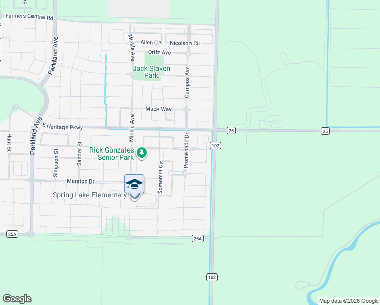 map of restaurants, bars, coffee shops, grocery stores, and more near 2109 Promenade Drive in Woodland