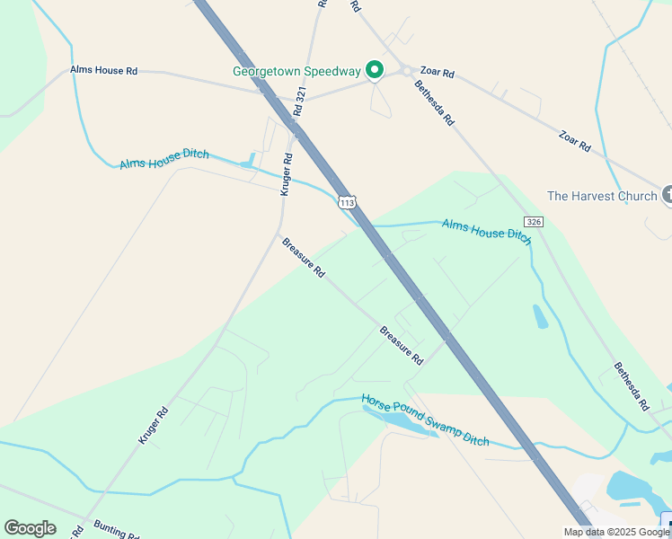 map of restaurants, bars, coffee shops, grocery stores, and more near 22139 Breasure Road in Georgetown