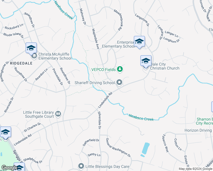 map of restaurants, bars, coffee shops, grocery stores, and more near 5278 Miles Court in Woodbridge