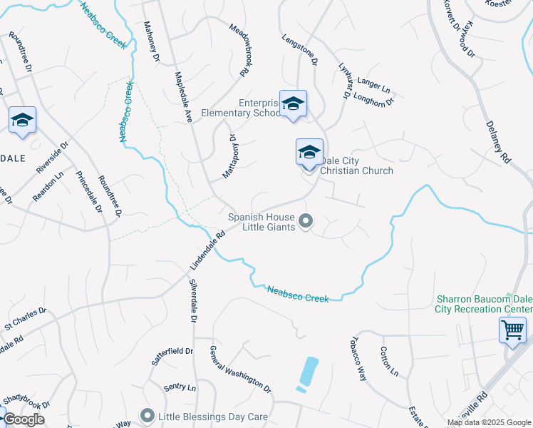 map of restaurants, bars, coffee shops, grocery stores, and more near 14109 Lindendale Road in Woodbridge