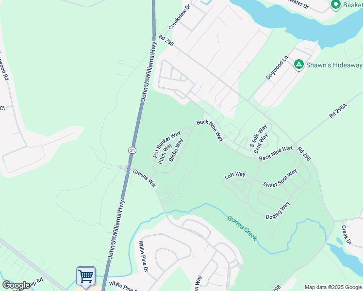 map of restaurants, bars, coffee shops, grocery stores, and more near 32431 Back Nine Way in Millsboro