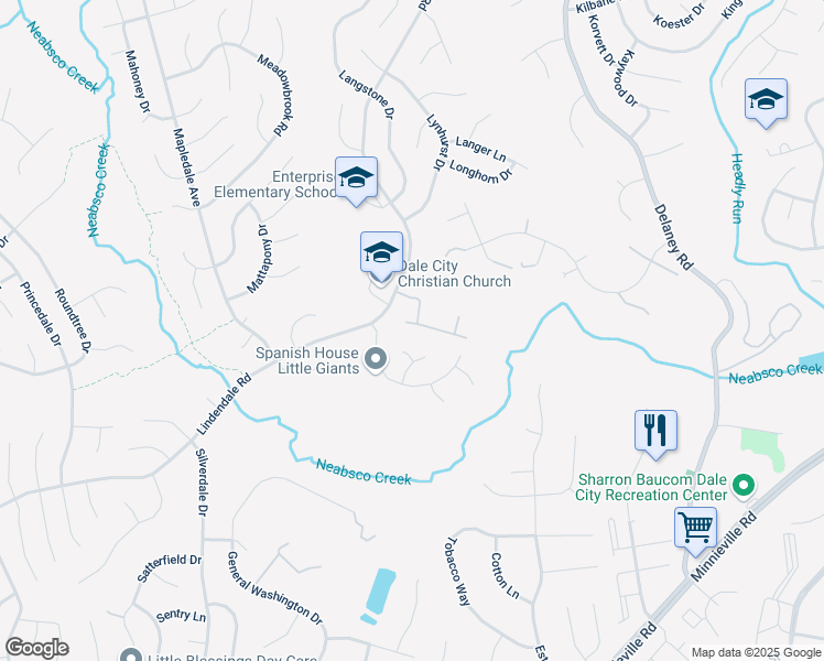 map of restaurants, bars, coffee shops, grocery stores, and more near 5053 Lambsgate Lane in Woodbridge