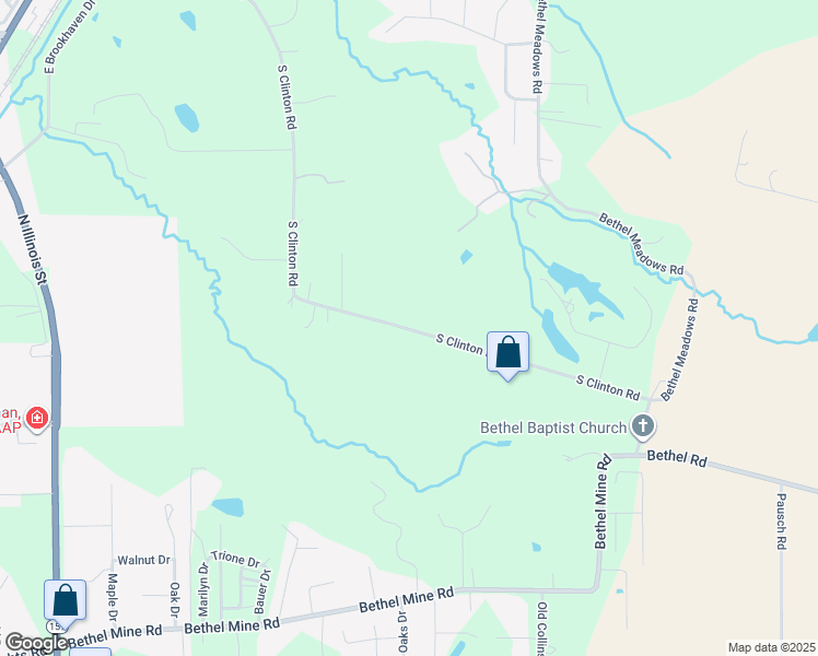 map of restaurants, bars, coffee shops, grocery stores, and more near 1327 South Clinton Road in Caseyville